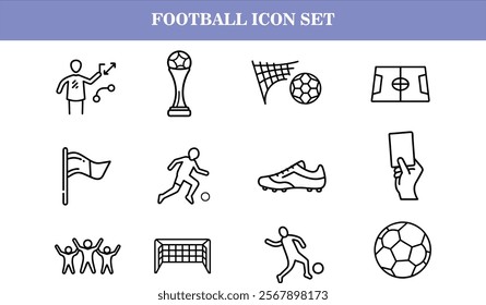Vector football and soccer icon set