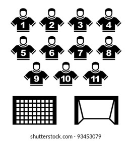 Vector Football Team Black Symbols Stock Vector (Royalty Free) 93453079 ...