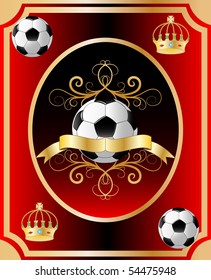 Vector football theme on a red background.