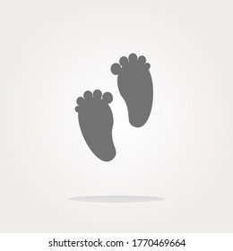 vector footprint circle glossy web icon on white background. Web Icon Art. Graphic Icon Drawing