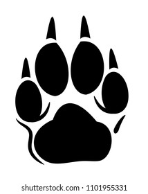 Vector footprint of a dog or a wolf