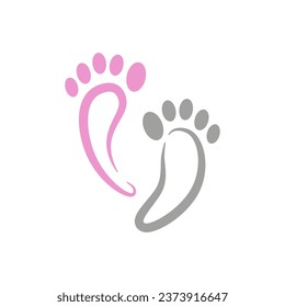 Vector footprint footstep logo design template