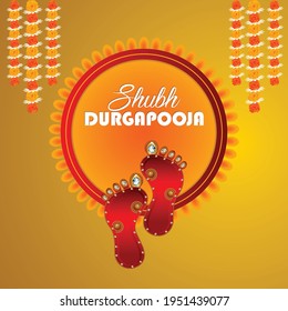 Vector footprint of Goddess durga for shubh navratri