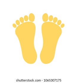 Vector Footprint Illustration - Human Foot Print Symbol, Feet Silhouette Isolated