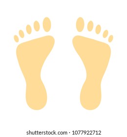 Vector Footprint Illustration - Human Foot Print Symbol, Feet Silhouette Isolated