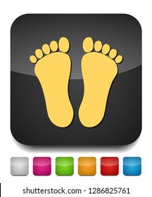 Vector Footprint Illustration - Human Foot Print Symbol, Feet Silhouette Isolated