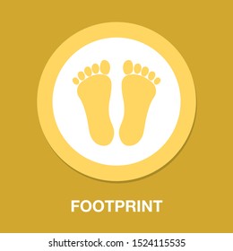 Vector Footprint Illustration - Human Foot Print Symbol, Feet Silhouette Isolated