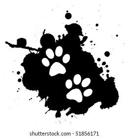 Vector footprints. Grunge style.