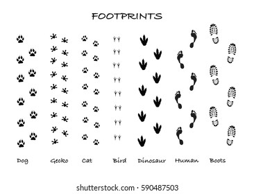 vector footprints silhouettes