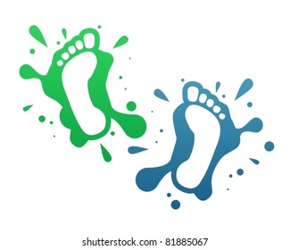 Vector footprints steps into paint