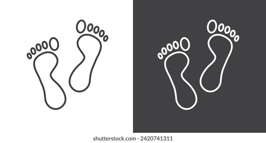 Vector Footsteps icon. The lines of footprints. Vector illustration of Human footprint isolated icon. Foot, step flat simple symbol.