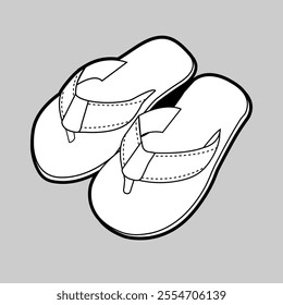 Vector footwear, Sandal ,Shoes, Fashion, Outline