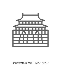 Vector Forbidden City, China, landmark line icon. Symbol and sign illustration design. Isolated on white background