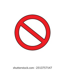 Vector forbidden flat icon. Vector pictograph style is a flat symbol forbidden icon on a white background.