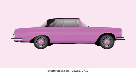 Vector Ford Mustang. Illustrative image of person driving blue sports car against purple background. Vector illustration of white vehicle refilling power. Eco friendly anti oil car illustration.