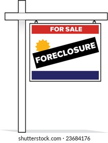 vector foreclosure real estate housing sign