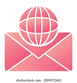 Vector Foreign Letter Glyph Gradient Icon Design
