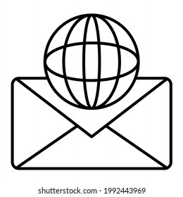 Vector Foreign Letter Outline Icon Design
