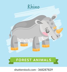 Vector forest Animal, Rhino. 