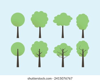 cartografía del bosque vectorial con color verde
