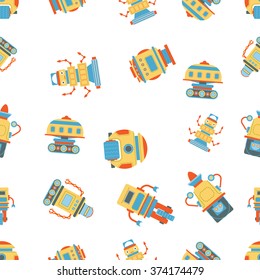 Vector forest design, robots. Vector Children's background with robots.