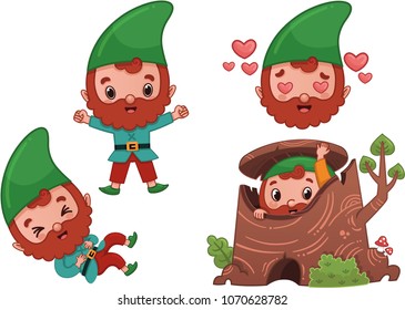 Vector Forest Gnome Character