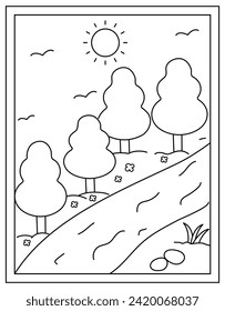 Vector of forest in hand drawn design