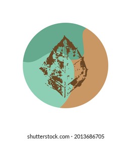 vector forest icon for social networks design. Autumn leaves icons for stories in delicate brown and turquoise color. Cover templates for stories: tree leaf prints. background bright banners, posters