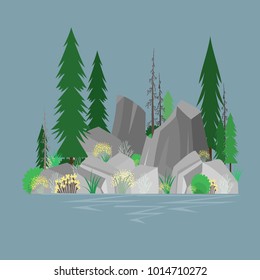 Vector forest landscape
