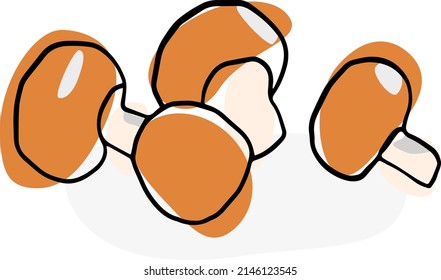 Vector forest mushrooms set. For printing on clothes,  textile, cards, stickers.