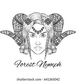 Vector forest nymph. Anti stress.