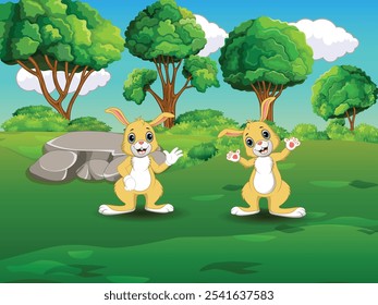 vector forest scene with various forest trees, vector a flat nature background, vector forest scene with hiking track and many trees