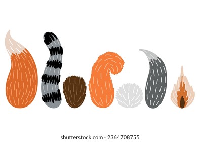 Vector forest wildlife seamless pattern with animals. Cute cartoon characters.