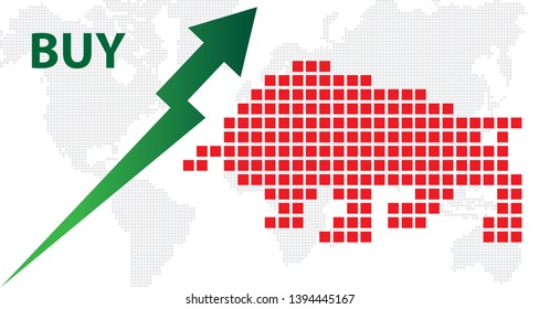 vector of forex trading indicators graph bull market. Bullish symbols on stock market vector illustration. The symbol of the the bull. The growing market.