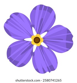 Vector forget me not flower petal clipart. Flower isolated on white background. Single flower blossom.