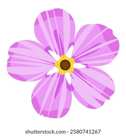 Vector forget me not flower petal clipart. Flower isolated on white background. Single flower blossom.