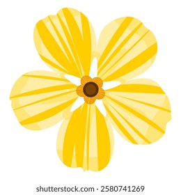 Vector forget me not flower petal clipart. Flower isolated on white background. Single flower blossom.