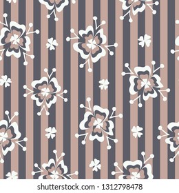  Vector Forget Me Not on Stripes seamless pattern background. Perfect for fabric, scrapbooking and wallpaper projects.
