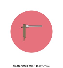 vector fork icon with spaghetti