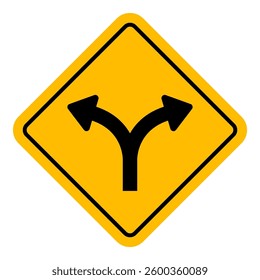 Vector Fork in the Road Sign Illustration

