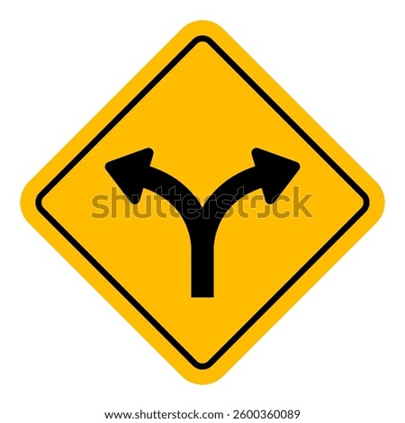 Vector Fork in the Road Sign Illustration
