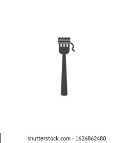 Vector fork and spaghetti icon on white isolated background.