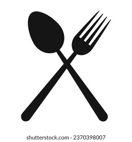 Vector fork spoon cutlery sign isolated vector illustration.