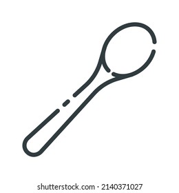 Vector fork and spoon line icon isolated on transparent background. 