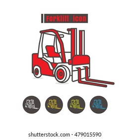 vector Forklift icon color on white background