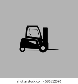 Vector forklift Icon. Isolated on gray background