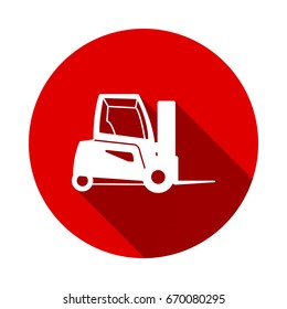 Vector forklift Icon with long shadow