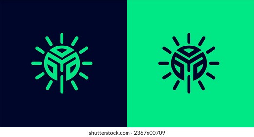 vector in the form of an ancient war mask surrounded by rays
