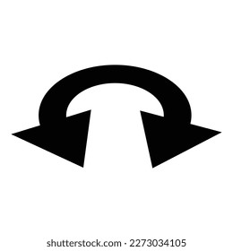 a vector in the form of a bidirectional sign curving downwards