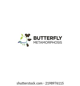 vector in the form of a butterfly metamorphosis process. Can be used for brands, logos, or tattoos for various companies